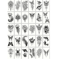 Набор детских временных тату "Черные мини №4" black-tattoo-mini-set-4-H(black-tattoo-mini-set-4-H)