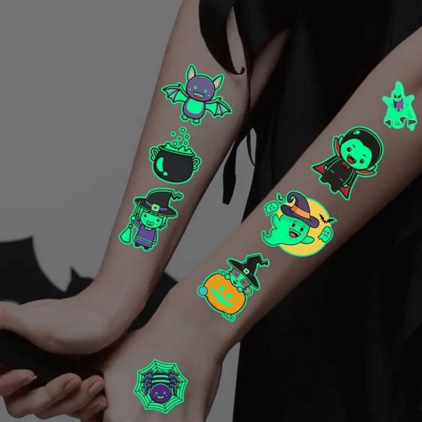 Набір дитячих тимчасових тату "Halloween glow" kids-tatto-halloween-glow-set-1 (kids-tatto-halloween-glow)