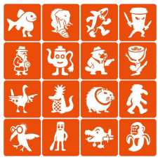 Набір трафаретів для біотату "Італійський брейнрот №2" Italian-brainrot_6x6_16_2 (Italian-brainrot_6x6_16_2)