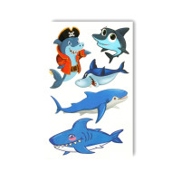 Набір тимчасових татуювань "Акули" WS-A002, 5 картинок (WS-A002)