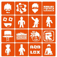 Набір трафаретів для біо-тату "Roblox" Roblox_simple-16 (Roblox_simple-16)
