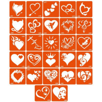 Набір трафаретів для біо-тату "C - сердечка" c_simple_5x5_27_1 (c_simple_5x5_27_1)