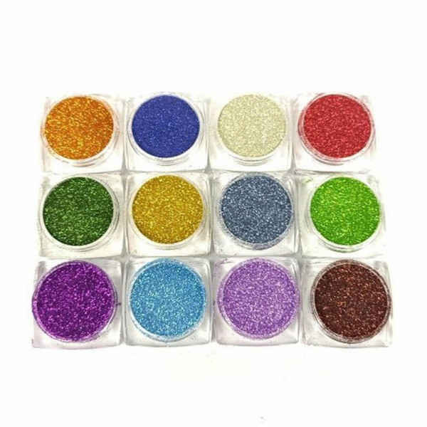Набір гліттеру для біо-тату "№2 Базовий" gliset-2, 12 кольорів (gliset-2)