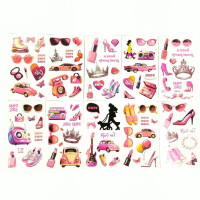 Набір дитячих тимчасових тату "Pink" pink-tatoo-set-10, 12х6 см (pink-tatoo-set-10)