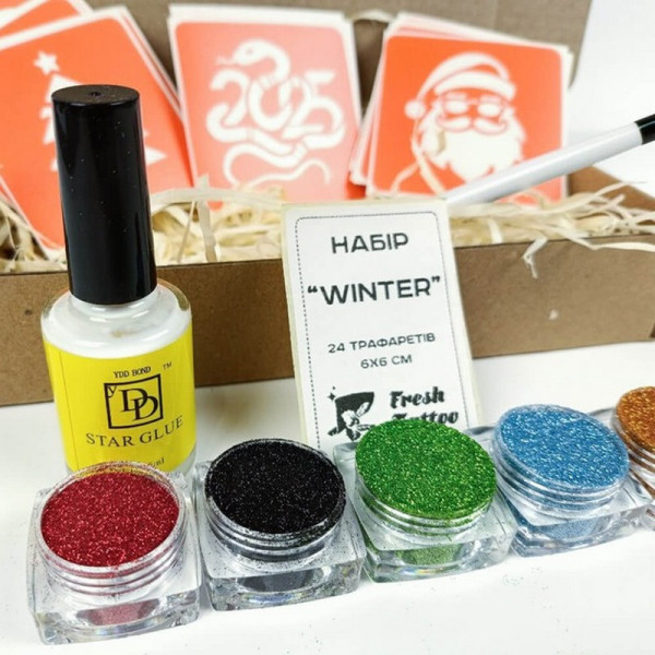 Набір для біо-тату "Зима 2025 - гліттер" set-winter-glitter-2025 (set-winter-glitter-2025)