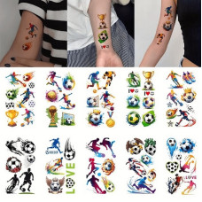 Набір дитячих тимчасових тату "Футбол №1" football-tattoo-mini-set- 10 штук по 12*7 см  (football-tattoo-mini-set-)