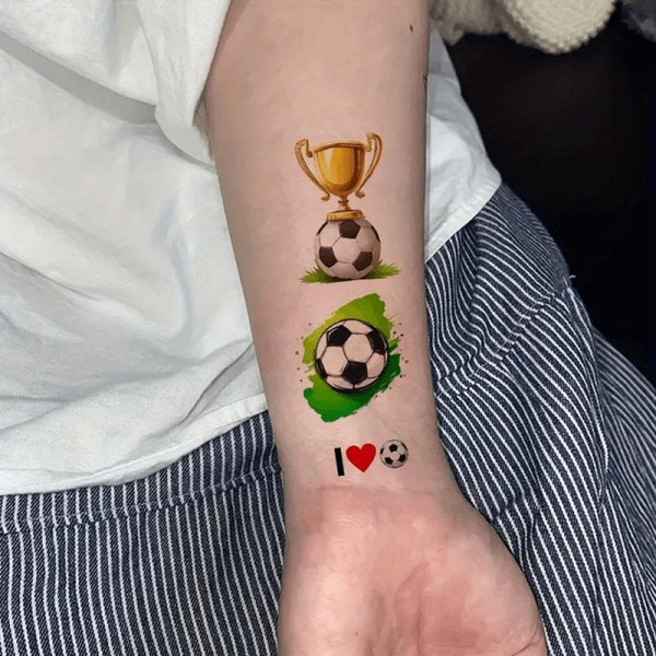 Набір дитячих тимчасових тату "Футбол №1" football-tattoo-mini-set- 10 штук по 12*7 см  (football-tattoo-mini-set-)