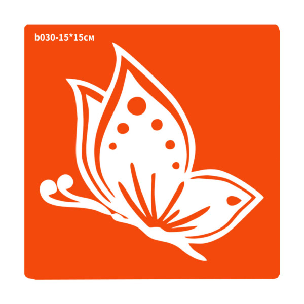 Трафарет для біо-тату Метелик b030-15*15см, розмір 15х15см (b030-15*15см)