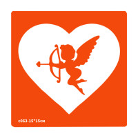 Трафарет для біо-тату Сердечко c063-15*15см, розмір 15х15см (c063-15*15см)