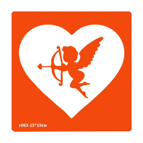 Трафарет для біо-тату Сердечко c063-15*15см, розмір 15х15см (c063-15*15см)