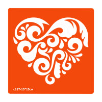Трафарет для біо-тату Сердечко c117-15*15см, розмір 15х15см (c117-15*15см)