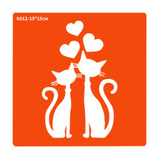 Трафарет для біо-тату Котик k012-15*15см, розмір 15х15см (k012-15*15см)