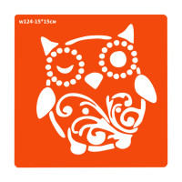 Трафарет для біо-тату Зимова сова w124-15*15см, розмір 15х15см (w124-15*15см)