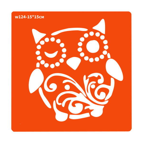 Трафарет для біо-тату Зимова сова w124-15*15см, розмір 15х15см (w124-15*15см)