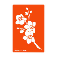 Трафарет для біо-тату Орхідея fx035-15*20см, розмір 15х20см (fx035-15*20см)