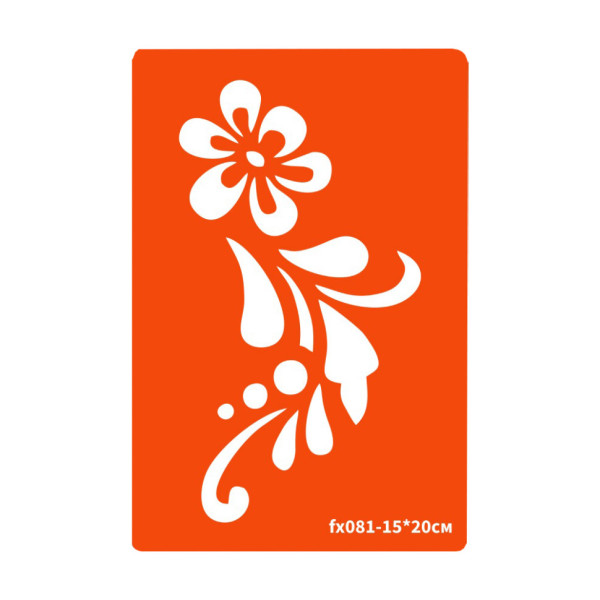 Трафарет для біо-тату Квітка fx081-15*20см, розмір 15х20см (fx081-15*20см)