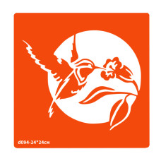 Трафарет для біо-тату Пташка d094-24*24см, розмір 24х24см (d094-24*24см)