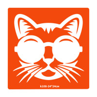 Трафарет для біо-тату Котик k108-24*24см, розмір 24х24см (k108-24*24см)