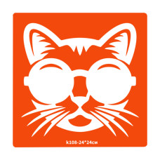 Трафарет для біо-тату Котик k108-24*24см, розмір 24х24см (k108-24*24см)