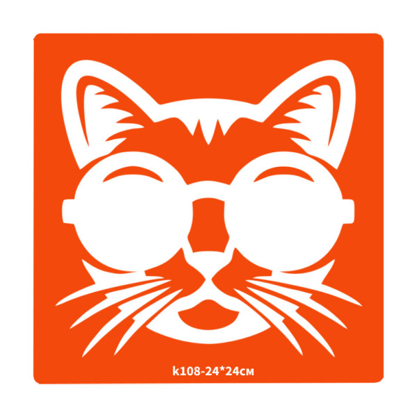 Трафарет для біо-тату Котик k108-24*24см, розмір 24х24см (k108-24*24см)