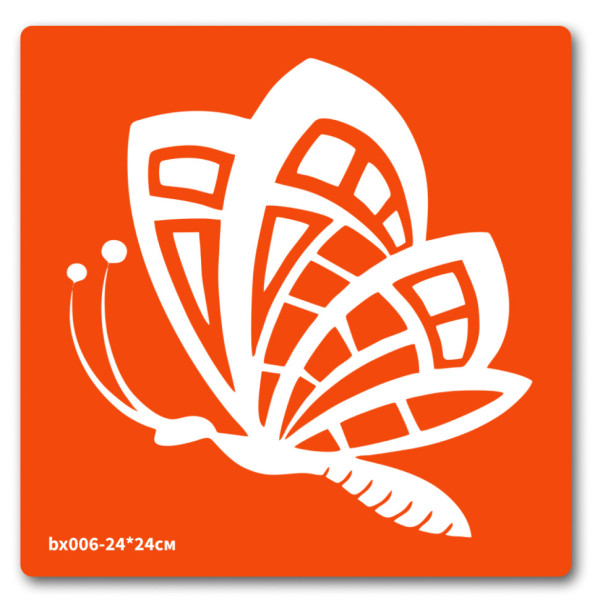 Трафарет для біо-тату Метелики bx006-24*24см, розмір 24 х 24см                                                               (bx006-24*24см)