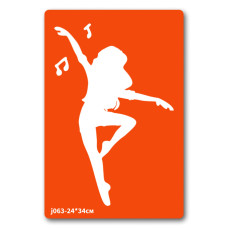 Трафарет для біо-тату Балет-2 j063-24*34см, розмір 24 х 34см                                                                   (j063-24*34см)