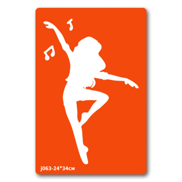 Трафарет для біо-тату Балет-2 j063-24*34см, розмір 24 х 34см                                                                   (j063-24*34см)
