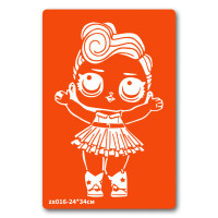 Трафарет для біо-тату Лялька LOL zx016-24*34см, розмір 24 х 34см                                                             (zx016-24*34см)