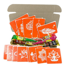Набір кольорової хни з трафаретами для біо-тату №4 color-henna-set-04 (color-henna-set-04)
