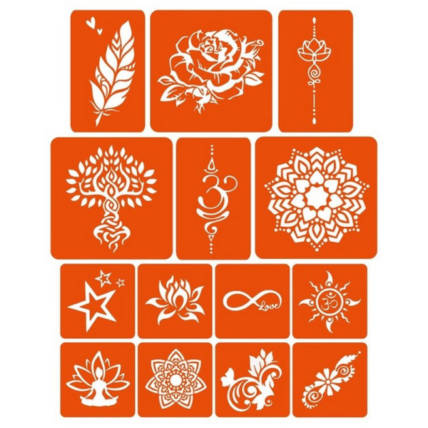Набір кольорової хни з трафаретами для біо-тату №4 color-henna-set-04 (color-henna-set-04)