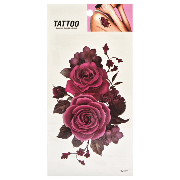 Тимчасове татуювання "Червона троянда Tattoo" 1020-HM1051 (1020-HM1051)