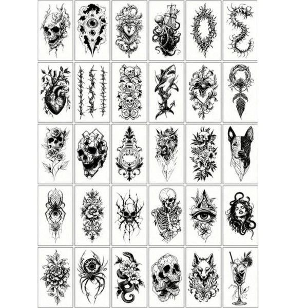 Набір дитячих тимчасових татуювань "Чорні міні №5" black-tattoo-mini-set-5-T (black-tattoo-mini-set-5-T)