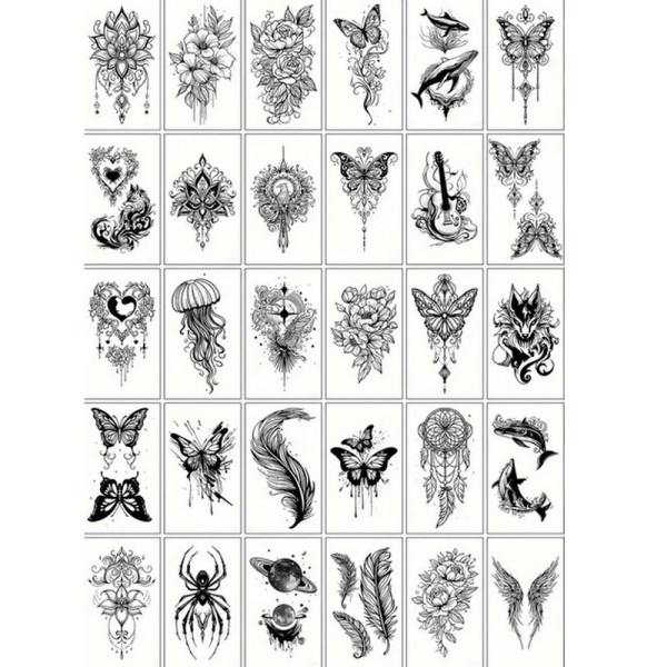 Набір дитячих тимчасових татуювань "Чорні міні №4" black-tattoo-mini-set-4-H (black-tattoo-mini-set-4-H)