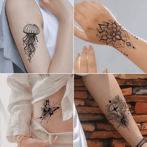 Набір дитячих тимчасових татуювань "Чорні міні №4" black-tattoo-mini-set-4-H (black-tattoo-mini-set-4-H)