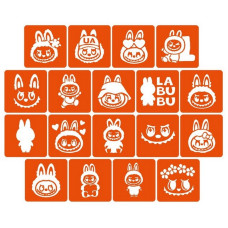 Набір трафаретів для біо-тату "Labubu" labubu_5x5_18_1 (labubu_5x5_18_1)