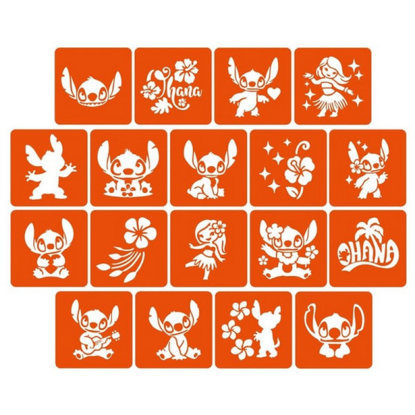 Набір трафаретів для біо-тату "Ліло і Стіч" lilo_stich_5x5_18_1 (lilo_stich_5x5_18_1)