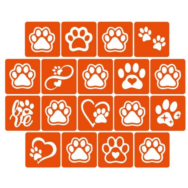 Набір трафаретів для біо-тату "Таба лапки" taba_lapki_5x5_18_1 (taba_lapki_5x5_18_1)