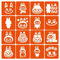 Набір трафаретів для біо-тату "Labubu" labubu _simple-16 (labubu _simple-16)