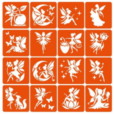 Набір трафаретів для біо-тату "Fairies №2" fairies2_simple-16 (fairies2_simple-16)