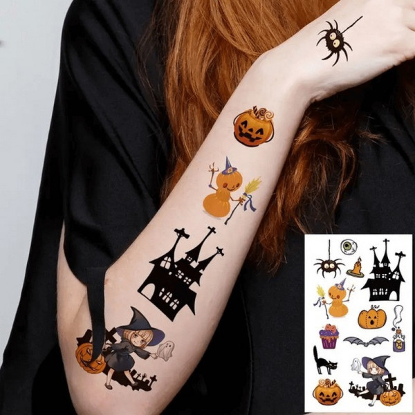 Набір дитячих тимчасових тату "Хелловін" kids-tatto-halloween-set-30 (kids-tatto-halloween-set-)