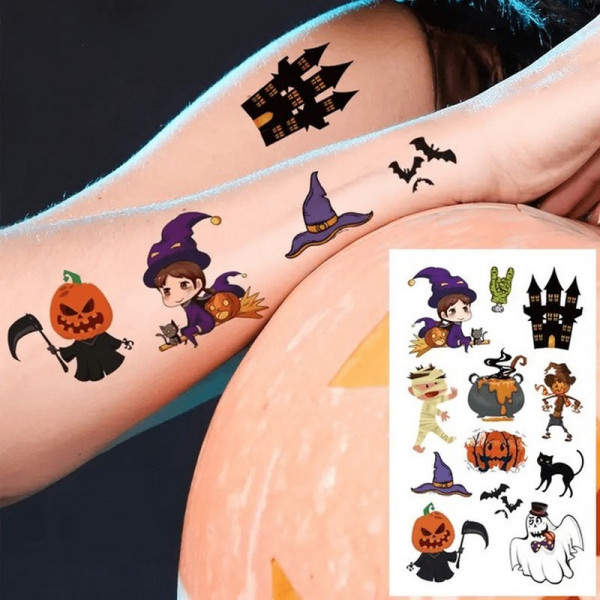 Набір дитячих тимчасових тату "Хелловін" kids-tatto-halloween-set-30 (kids-tatto-halloween-set-)