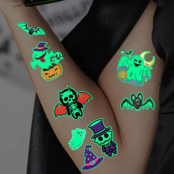 Набір дитячих тимчасових тату "Halloween glow" kids-tatto-halloween-glow-set-1 (kids-tatto-halloween-glow)