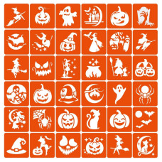Набір трафаретів для біо-тату "Хелловін №3" Hallowween-3-36, 36 трафаретів 5х5 см (Hallowween-3-36)