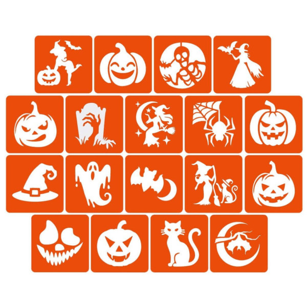 Набір для біо-тату "Хелловін - хна" set-halloween-henna 18 трафаретів 5х5 см (set-halloween-henna)