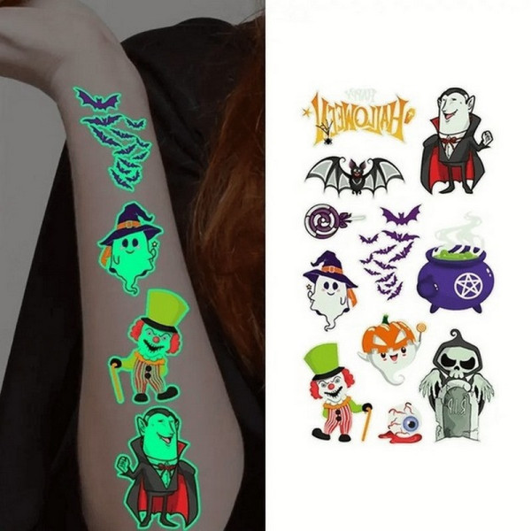 Набір тимчасових тату "Halloween glow №2" kids-tatto-halloween-g2 (kids-tatto-halloween-g2)