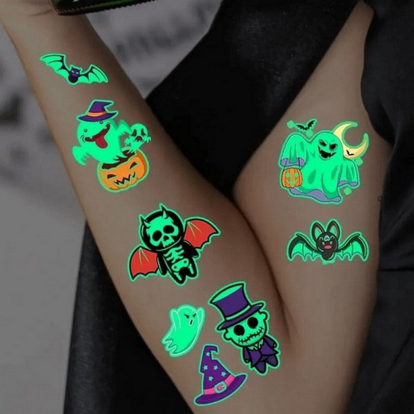 Набір тимчасових тату "Halloween glow №2" kids-tatto-halloween-g2 (kids-tatto-halloween-g2)