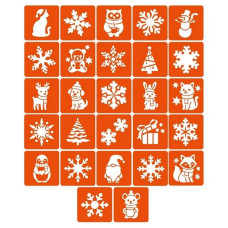 Набір трафаретів для біо-тату "Зима" zima_5x5_27_1, 5х5 см (zima_5x5_27_1)