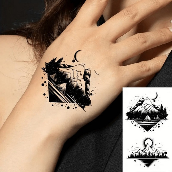 Набор детских временных тату "Черные мини №3" black-tattoo-mini-set-3-3, 30 штук по 9,5*5,5 см(black-tattoo-mini-set-3-3)