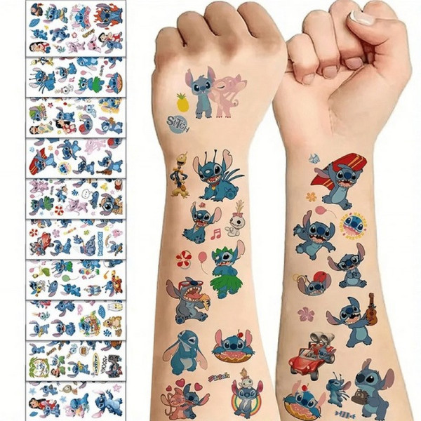 Детские временные татуировки "Лило и Стич" lilo-stich-tattoo-10, 12х7 см(lilo-stich-tattoo-10)