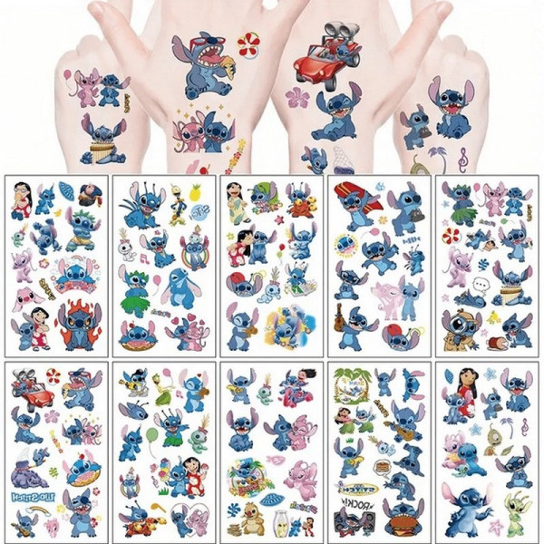 Детские временные татуировки "Лило и Стич" lilo-stich-tattoo-10, 12х7 см(lilo-stich-tattoo-10)